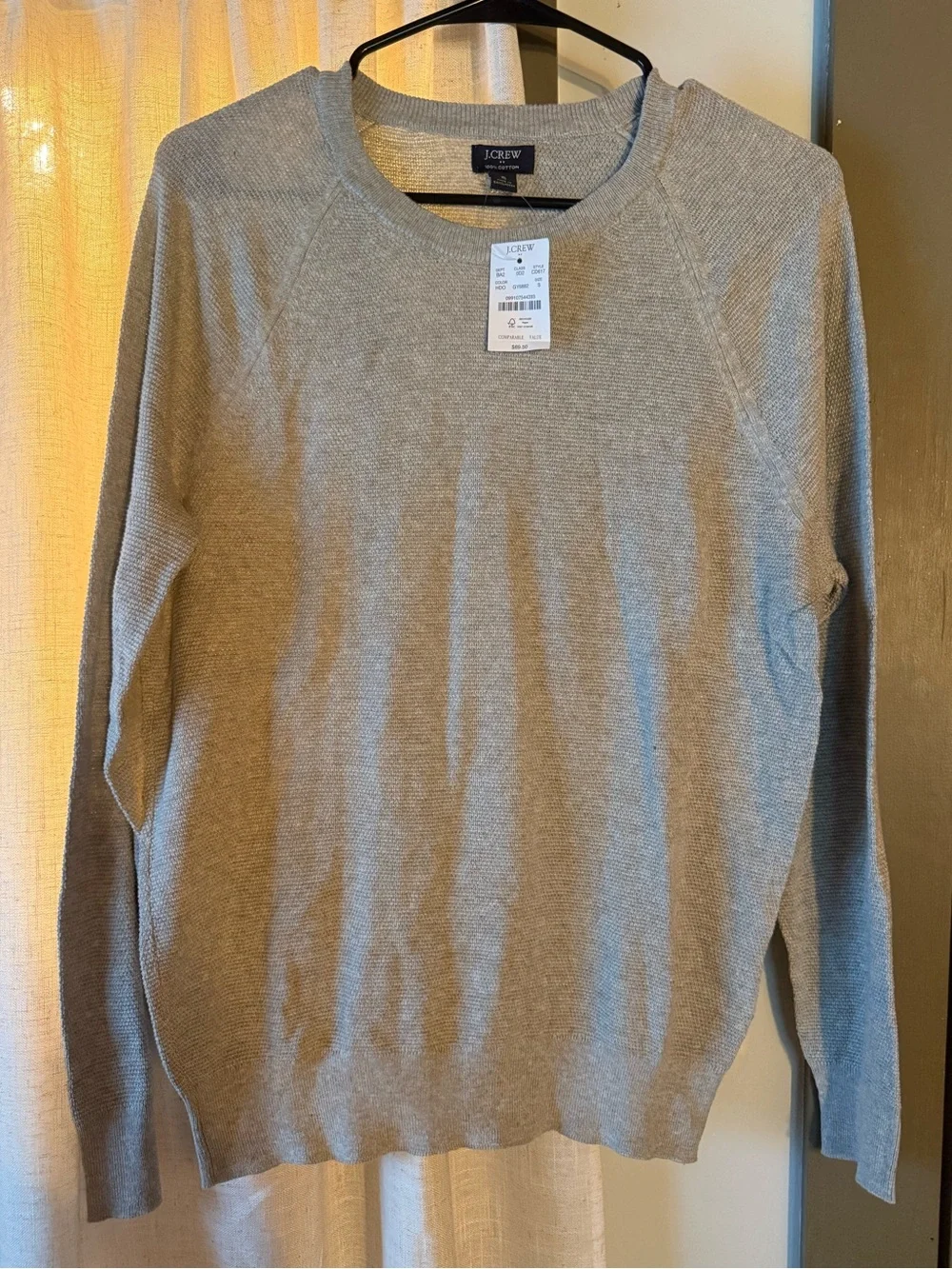J. Crew Men's Crewneck Sweater in Light Gray Heather